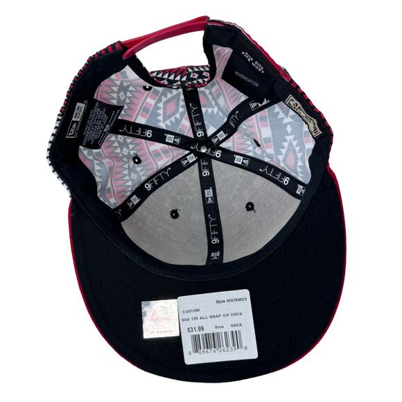 New Era NBA Chicago Bulls Adjustable Snapback Hat Tri-All Print 9FIFTY‎ Red OS - Picture 8 of 12